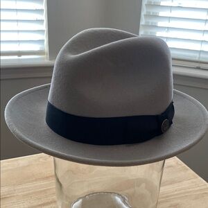Stylish Gray Fedora with Black Band